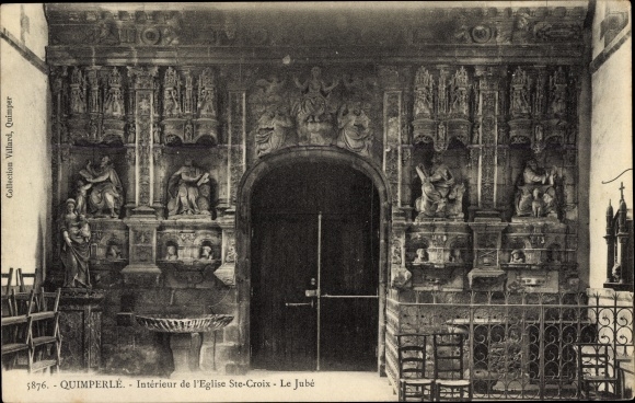 Postcard Quimperlé Finistère, Kircheninneres