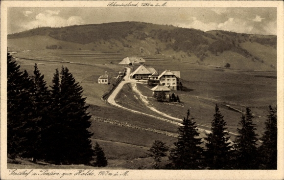 Postcard Oberried im Breisgau, guesthouse and pension zur Halde, Schauinsland