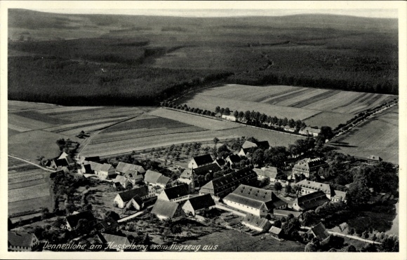 Postcard Tennenlohe Erlangen in Middle Franconia Bavaria, aerial photograph