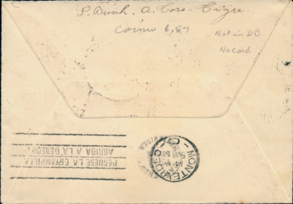 Letter Airmail Deutsche Lufthansa, South Atlantic, 1926 Junkers Mission Buenos Aires - Montevideo