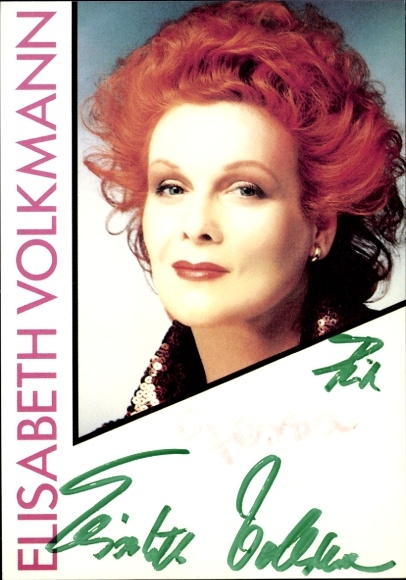 Postcard actress Elisabeth Volkmann, portrait, autograph