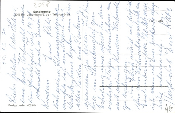 Postcard Schnakenbek in Schleswig Holstein, aerial photograph of the Sandkrughof, forest, meadow