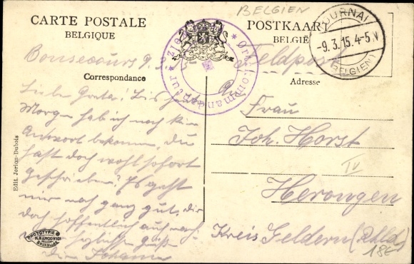 Postcard Bon Secours Bonsecours Péruwelz Hennegau, La Grand&#39; Rue, Pferdestraßenbahn