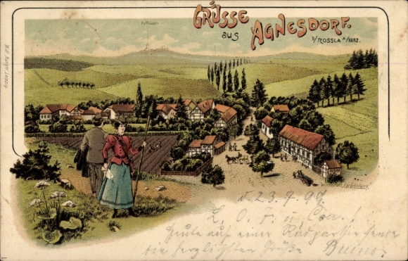 Chromo-Litho Agnesdorf in the Harz, general view