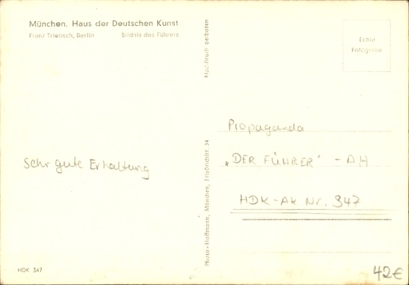 Artist Postcard Triebsch, Franz, Führer and Reich Chancellor Adolf Hitler, Portrait, HDK 347
