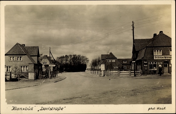 Ak Klanxbüll in Nordfriesland, Dorfstraße, Gemischtwarenhandlung
