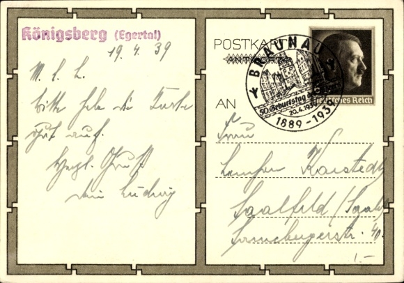 Postal stationery Postcard Führer and Reich Chancellor Adolf Hitler, well-wishers, BDM