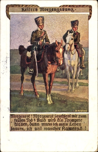 Artysta KP Wilke, Karl Alexander, Reiters Morgengesang, Morgenrot, oświeca mnie przed wczesną śmiercią