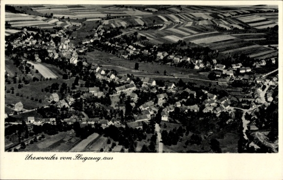 Postcard Urweiler St. Wendel in Saarland, aerial photograph