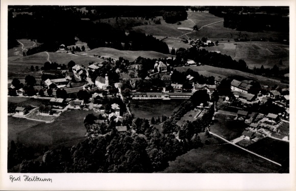 Postcard Bad Heilbrunn in Upper Bavaria, aerial photograph
