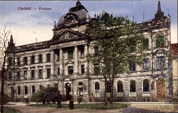 Ak Krefeld am Niederrhein, Postamt