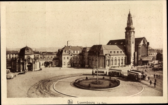 KP Luxemburg Luksemburg, dworzec kolejowy, tramwaj
