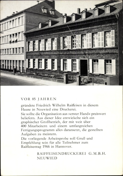 Ak Neuwied am Rhein, Raiffeisen Druckerei