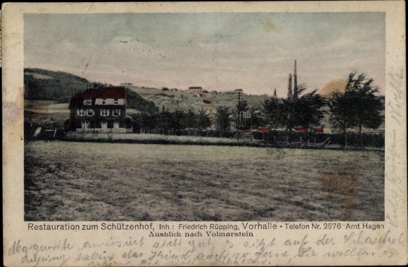 Postcard Volmarstein Wetter on the Ruhr, restoration to the Schützenhof