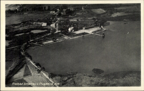 Postcard Ilmenau in Thuringia, aerial photograph