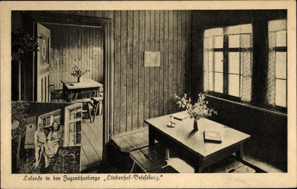 Ak Brieselang im Havelland, leeshoek in de jeugdherberg Lindenhof Brieselang