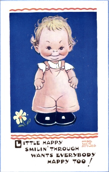 Künstler Ak Attwell, Mabel Lucy, Kind, glückliches Lächeln