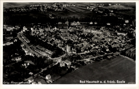 Postcard Bad Neuhaus Bad Neustadt an der Saale Lower Franconia, aerial photograph, city view, buildings