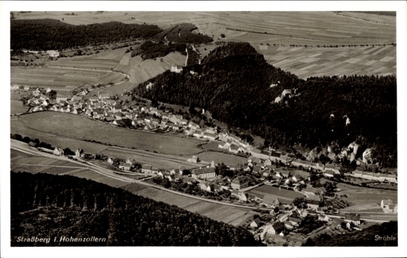 Ak Straßberg im Zollernalbkreis, Fliegeraufnahme