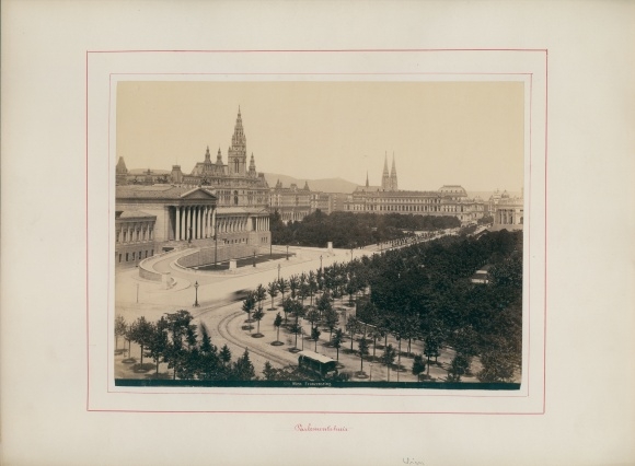 Photo Vienna 1 Inner Old Town, around 1870, Franzensring, Parliament