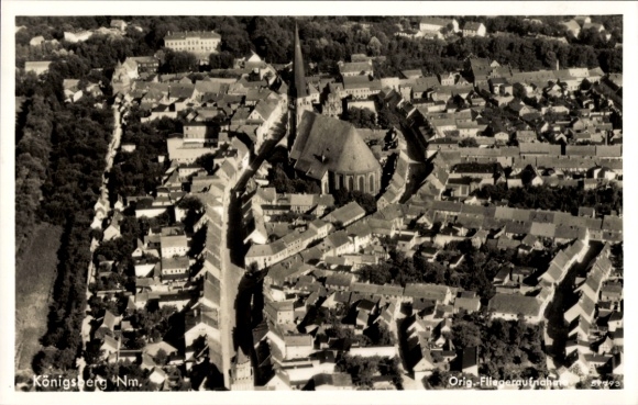 Postcard Chojna Königsberg Neumark East Brandenburg, aerial photograph