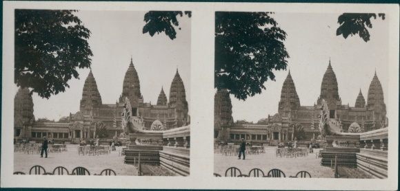 Stereo Photo Temple d&#39;Angkor-Vat, Exposition Coloniale Paris 1931