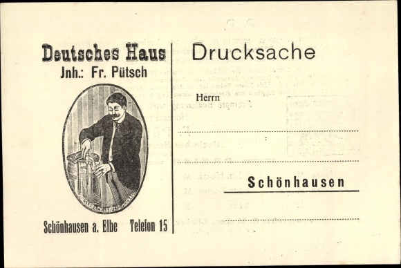 Postcard Schönhausen Elbe, Gasthof Deutsches Haus, Fr. Pütsch