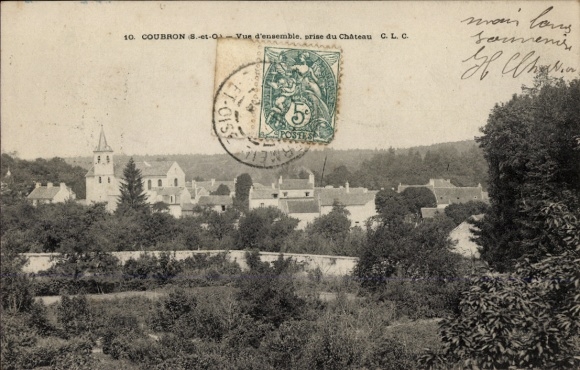 Ak Coubron Seine Saint Denis, Ansicht von  Château, Landschaft, 5 Francs