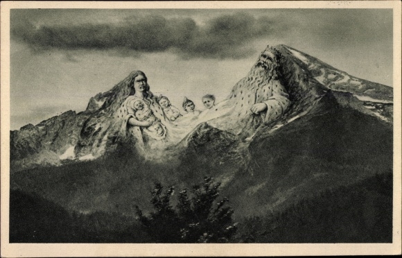 Artist PC Berchtesgaden in Upper Bavaria, Watzmann, mountain faces