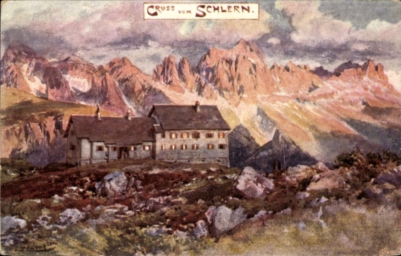 Artist Postcard Compton, Edward Theodore, Schlern Trentino Alto Adige, Accommodation, Dolomites