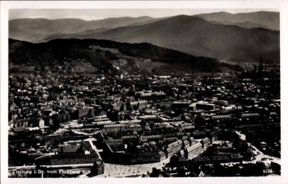 Postcard Freiburg im Breisgau, city view of Freiburg im Breisgau from a bird's eye view, taken...