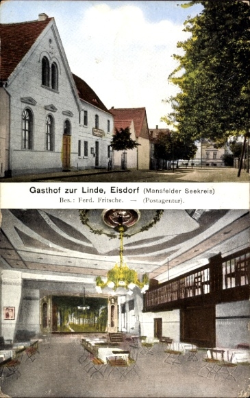 Ak Eisdorf Teutschenthal im Saalekreis, Gasthof zur Linde