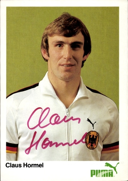 Autograph card of German handball player Claus Hormel, TV Großwallstadt, autograph
