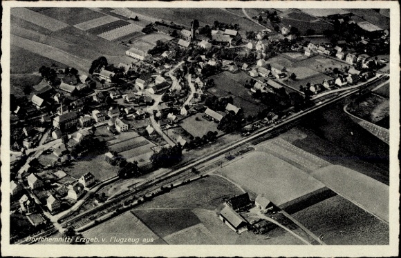 Postcard Dorfchemnitz Zwönitz in the Ore Mountains, aerial photograph