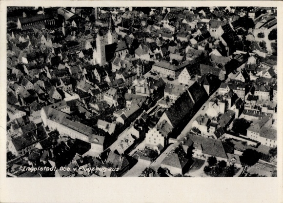 Postcard Ingolstadt on the Danube Upper Bavaria, aerial photograph