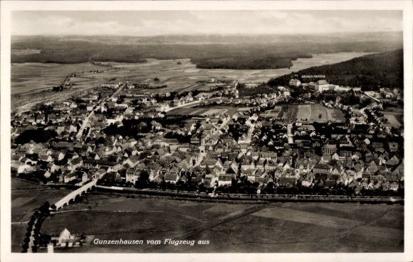 Postcard Gunzenhausen in Middle Franconia, aerial photograph