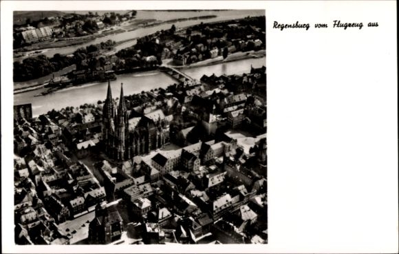 Ak Regensburg an der Donau Oberpfalz, Fliegeraufnahme