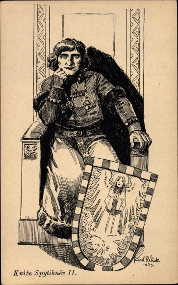 Artist PC Relink, Karel, Knize Spytihnev II, Duke with coat of arms