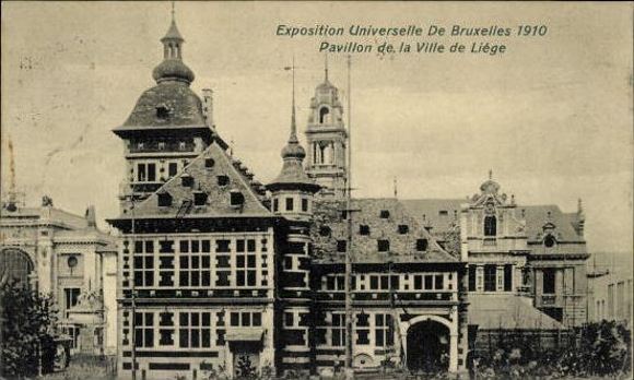 Set von 83 Ansichtskarten, Brüssel Weltausstellung 1910