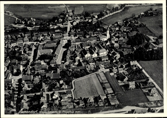 Postcard Eichendorf in Lower Bavaria, aerial photograph