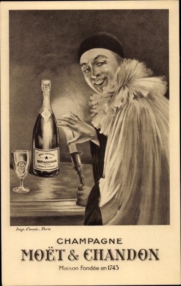 PC advertising, champagne Moet & Chandon, Harlequin