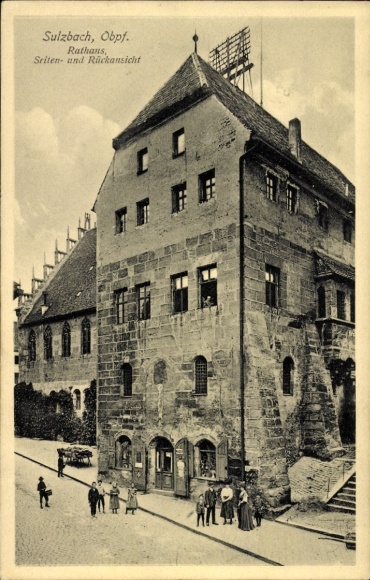 Ak Sulzbach Rosenberg Fränkische Alb Oberpfalz, Rathaus, Seiten- und Rückansicht