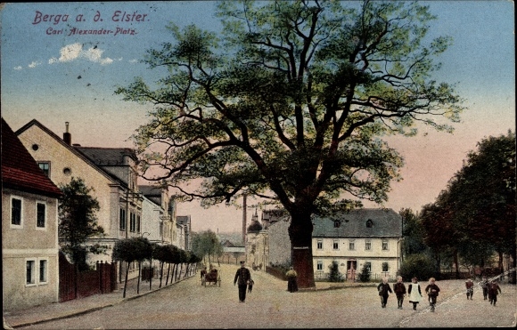 Ak Berga an der Elster Thüringen, Carl Alexander Platz