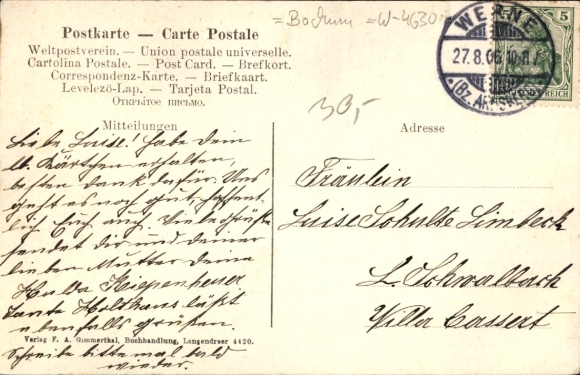 Ak Langendreer Bochum in het Ruhrgebied, Schulstraße