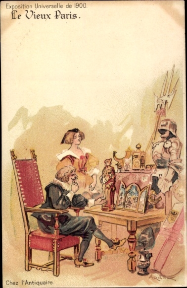 Artist Chromo-Litho Robida, A., Exposition Universelle de 1900, Chez l'Antiquaire
