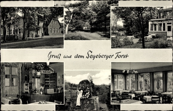 Postcard Bockhorn Bark in Holstein, Gasthaus Waidmannsheil, monument
