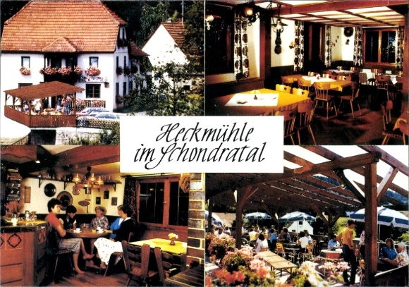 Postcard Heckmühle Wartmannsroth Lower Franconia, Gasthaus zum Schondratal, interior view