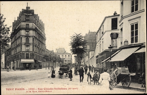Ansichtkaart Parijs X, Rue Claude Vellefaux
