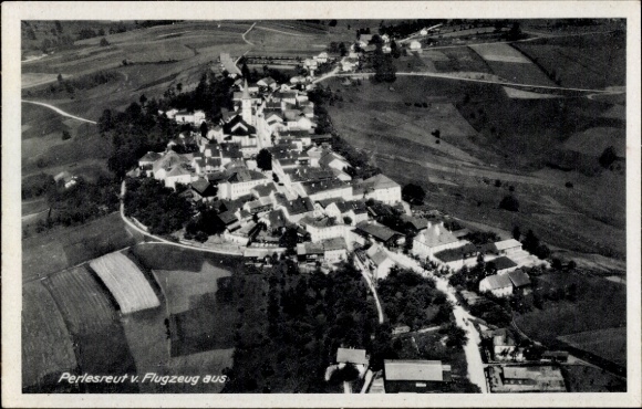 Postcard Perlesreut Lower Bavaria, aerial photograph