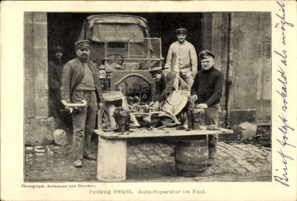 AK-campagne 1914/1915, autoreparatie in het veld, rekruteringsdepot, XIII Legerkorps